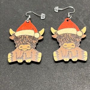 Earrings Christmas highland‎ cattle